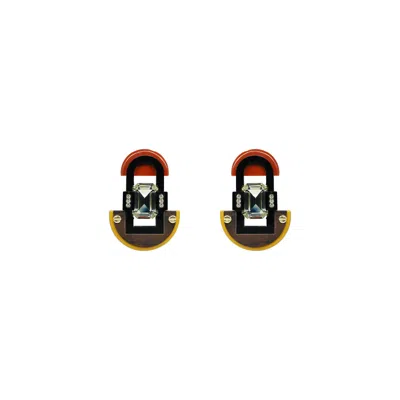 Gissa Bicalho Women's Brown Handmade Acrylic Earring M Deco Mirror Rectangular Stone Mustard