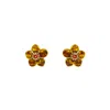 Gissa Bicalho Women's Brown Handmade Acrylic Earring S Willd Flower Caramel In Brown