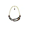 Gissa Bicalho Women's Brown Handmade Acrylic Necklace Deco Choker Rectangular Cut Stone Caramel Granite In Brown