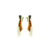 Gissa Bicalho Women's Brown / Neutrals Handmade Acrylic Earring Short Dragonfly