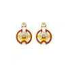 Gissa Bicalho Women's Brown / Orange Handmade Acrylic Earring Hoops Tikal / Candy Pink In Multi