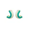 Gissa Bicalho Women's Earring Half Hoop Rope And Shell Turquoise Green