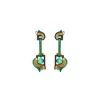 Gissa Bicalho Women's Earring Pendant Petals Green