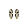 Gissa Bicalho Women's Gold / Black Acrylic Handmade Earring Shield Gold In Multi