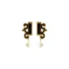 Gissa Bicalho Women's Gold / Black Earring Dorian Satin Gold
