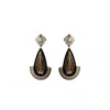 Gissa Bicalho Women's Gold / Black Handmade Acrylic Earring Pebble