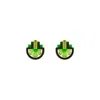 Gissa Bicalho Women's Green Acrylic Handmade Earring Three Flowers Avocate In Green