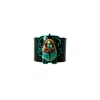 Gissa Bicalho Women's Green / Black Handmade Acrylic Bracelet Scarab Embroidered Turquoise In Multi