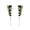 Gissa Bicalho Women's Green / Black Handmade Acrylic Earring Short Inti Green
