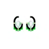 Gissa Bicalho Women's Green / Black Handmade Acrylic Earring With Oval Cut Stone Green In Black