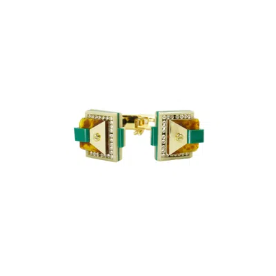 Gissa Bicalho Women's Green / Gold Bracelet Trapeze