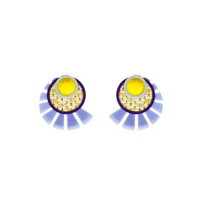 Gissa Bicalho Women's Green Handmade Acrylic Earrings Sunshine Lavender