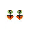 Gissa Bicalho Women's Green / Yellow Handmade Acrylic Earring Petunia Medium - Living Coral In Multi