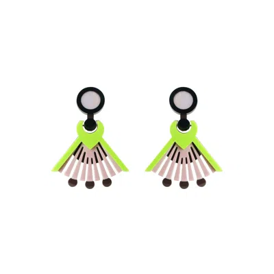 Gissa Bicalho Women's Handmad Acrylic Earring Araça Pink In Multi