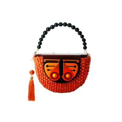 Gissa Bicalho Women's Handmade Acrylic Bag Haf Moon Butterfly Orange