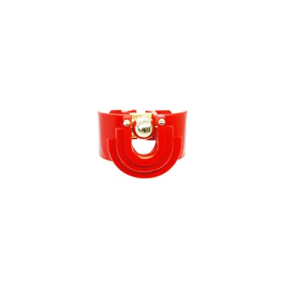 Gissa Bicalho Women's Handmade Acrylic Bracelet Craft Verner - Red