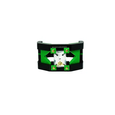 Gissa Bicalho Women's Handmade Acrylic Bracelet Deco Rectangular Shaped Stone Green