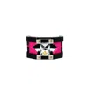 Gissa Bicalho Women's Handmade Acrylic Bracelet Deco Rectangular Shaped Stone Pink In Black