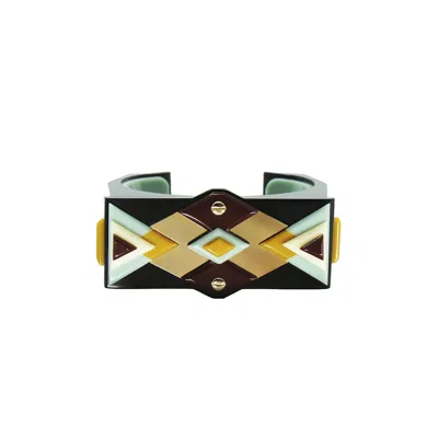 Gissa Bicalho Women's Handmade Acrylic Bracelet Kuntur/ Mustard In Yellow