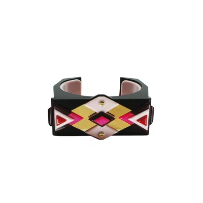 Gissa Bicalho Women's Handmade Acrylic Bracelet Kuntur/ Pink