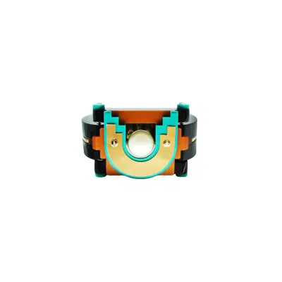 Gissa Bicalho Women's Handmade Acrylic Bracelet Maya Black Turquoise Green In Multi