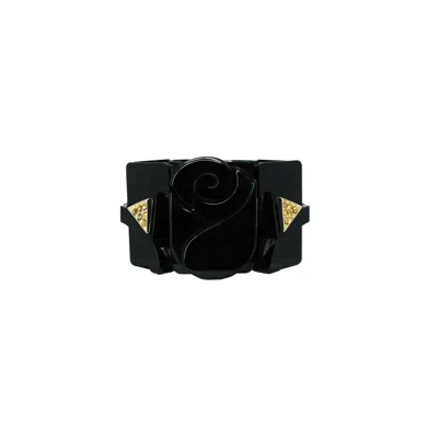 Gissa Bicalho Women's Handmade Acrylic Bracelet Rose - Black