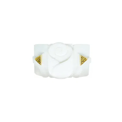 Gissa Bicalho Women's Handmade Acrylic Bracelet Rose - White