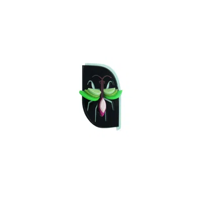 Gissa Bicalho Women's Handmade Acrylic Brooch Mantis / Black