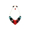 Gissa Bicalho Women's Handmade Acrylic Chocker Necklace Hands And Heart - Black In Multi