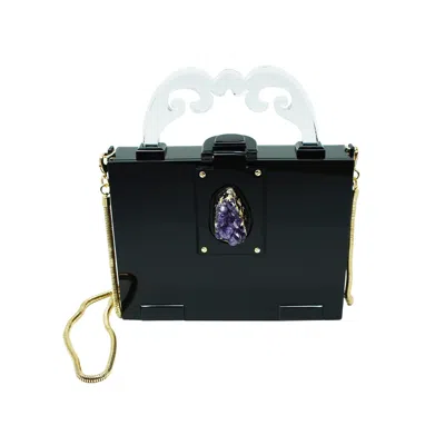 Gissa Bicalho Women's Handmade Acrylic Clutch Aura - Black