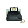 Gissa Bicalho Women's Handmade Acrylic Clutch Maya Black & Candy Pink In Black