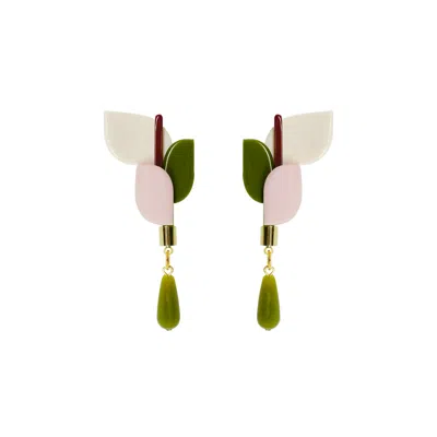 Gissa Bicalho Women's Handmade Acrylic Earring Anthurium / Candy Pink