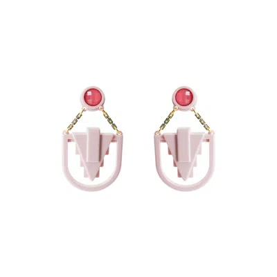 Gissa Bicalho Women's Handmade Acrylic Earring Arrow Deco Candy Pink