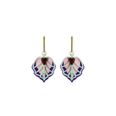 Gissa Bicalho Women's Handmade Acrylic Earring Begonia Pink In Multi