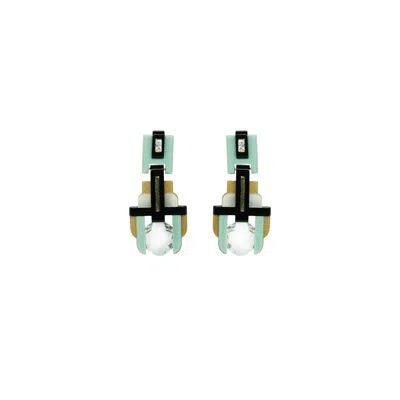 Gissa Bicalho Women's Handmade Acrylic Earring Deco Round Stone Pale Green