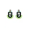 Gissa Bicalho Women's Handmade Acrylic Earring Deco S Stone Mirror Drop Green In Green
