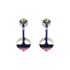 Gissa Bicalho Women's Handmade Acrylic Earring Filianto Burgundy In Blue