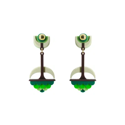 Gissa Bicalho Women's Handmade Acrylic Earring Filianto Green