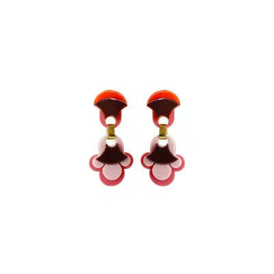 Gissa Bicalho Women's Handmade Acrylic Earring Hinan S Antique Pink In Multi