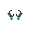 Gissa Bicalho Women's Handmade Acrylic Earring Hoop Toucan In Green