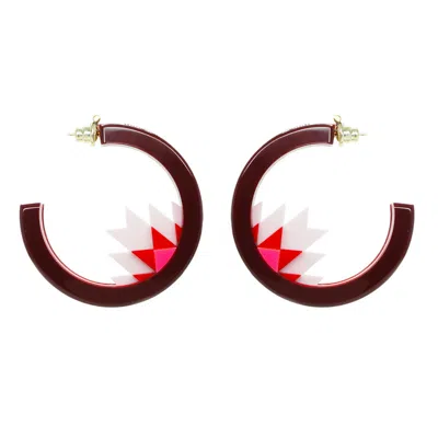 Gissa Bicalho Women's Handmade Acrylic Earring Hoops Kuntur Pink