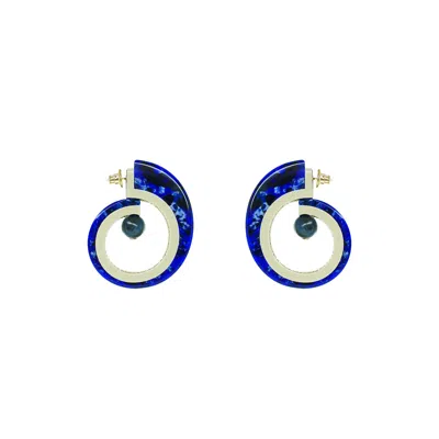 Gissa Bicalho Women's Handmade Acrylic Earring Hoops Orion - Blue