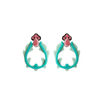 Gissa Bicalho Women's Handmade Acrylic Earring Hoops Petals Candy Pink In Multi