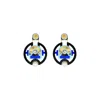 Gissa Bicalho Women's Handmade Acrylic Earring Hoops Tikal / Blue In Multi