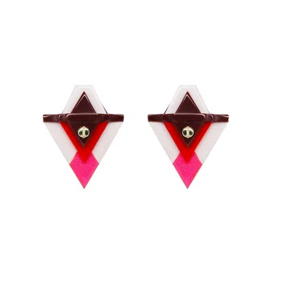 Gissa Bicalho Women's Handmade Acrylic Earring Kuntur P / Pink In Neutral