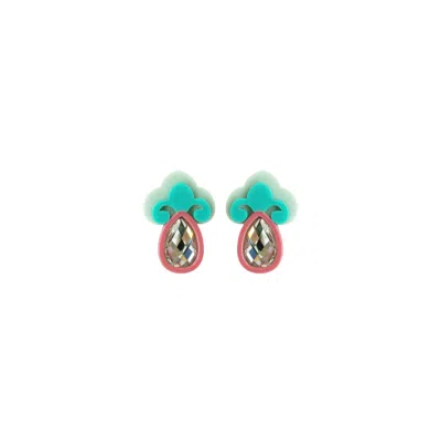 Gissa Bicalho Women's Handmade Acrylic Earring Lotus Candy Pink In Multi