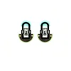 Gissa Bicalho Women's Handmade Acrylic Earring M Deco Mirror Rectangular Stone Green