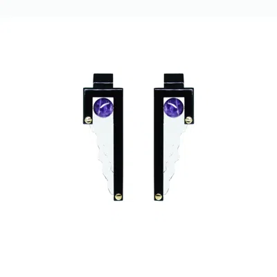 Gissa Bicalho Women's Handmade Acrylic Earring Naiade - Black