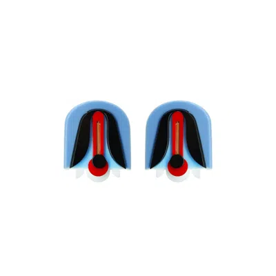 Gissa Bicalho Women's Handmade Acrylic Earring Ninphea Short Blue In Multi