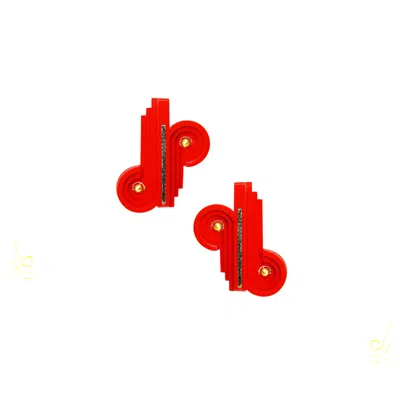 Gissa Bicalho Women's Handmade Acrylic Earring Op Knot - Red